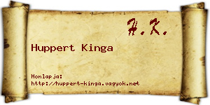 Huppert Kinga névjegykártya